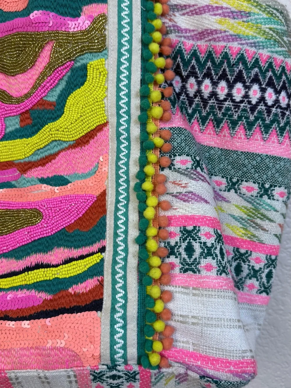America & Beyond • Daphne Embellished Multi-Colored Hand Beaded Tote